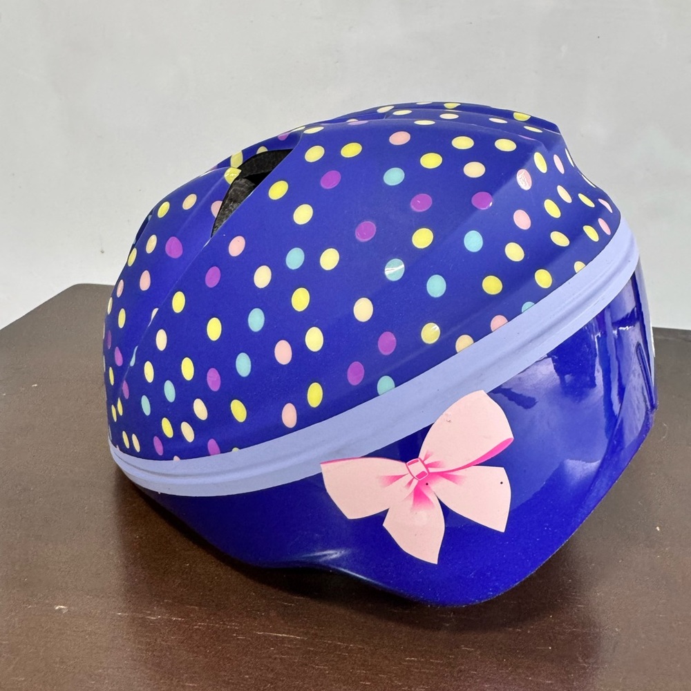 Schwinn Kids Purple Polka Dot Helmet with Pink Bow